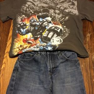 Boy’s Skylander shirt & WRG denim shorts